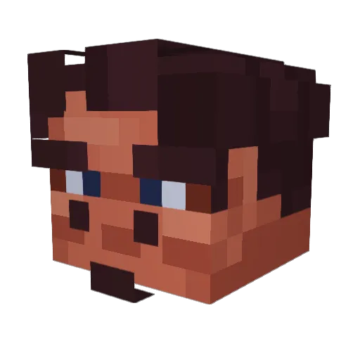 Helops Minecraft avatar head, 3D render