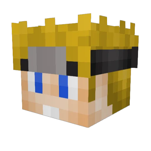 HelpPlease Minecraft avatar head, 3D render