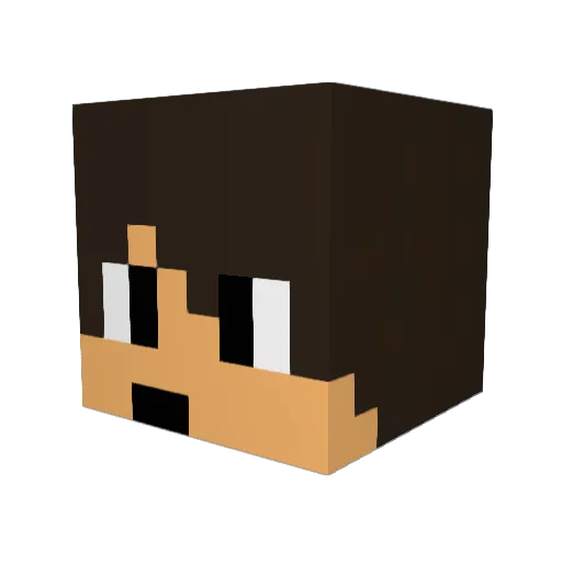 HelperLee Minecraft avatar head, 3D render