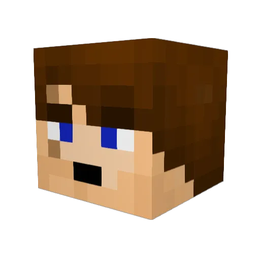 HelperYT Minecraft avatar head, 3D render
