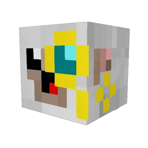 HelpfulSheep Minecraft avatar head, 3D render