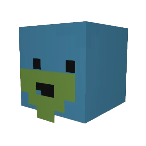 Helpsypoo Minecraft avatar head, 3D render