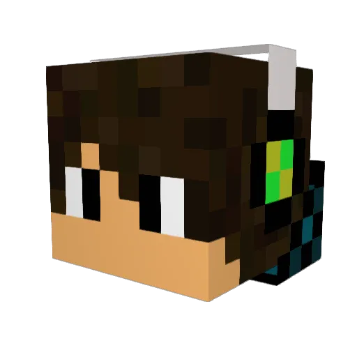Helpysell Minecraft avatar head, 3D render