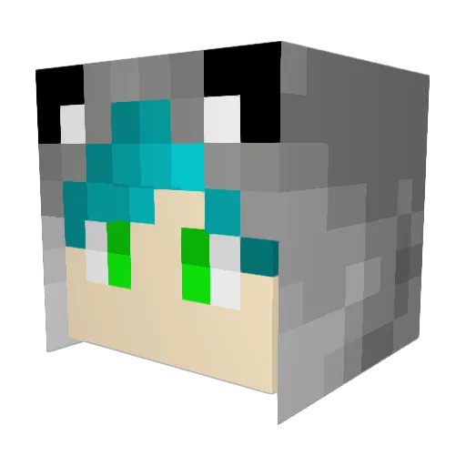 Helpz Minecraft avatar head, 3D render