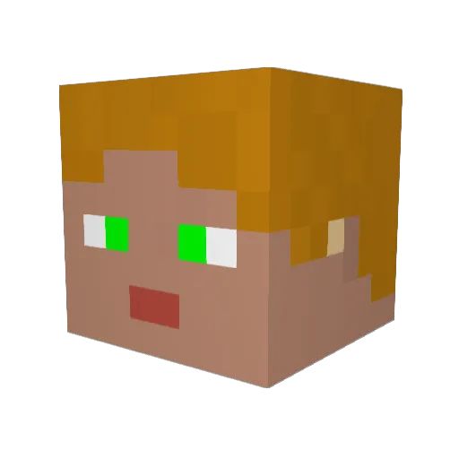 Helraal Minecraft avatar head, 3D render