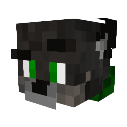 Helrhin Minecraft avatar head, 3D render