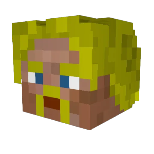HeltAlone Minecraft avatar head, 3D render