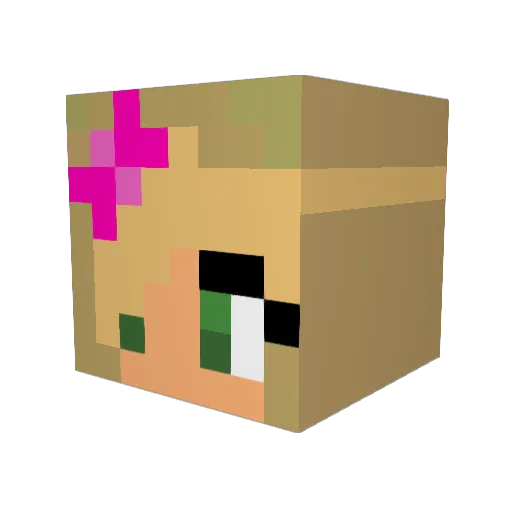 Heltaana Minecraft avatar head, 3D render