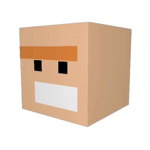 Helten_V2 Minecraft avatar head, 3D render