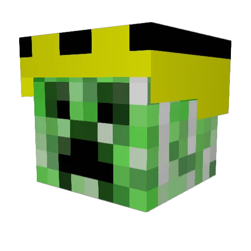 Helter Minecraft avatar head, 3D render