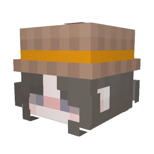 Heluiza Minecraft avatar head, 3D render