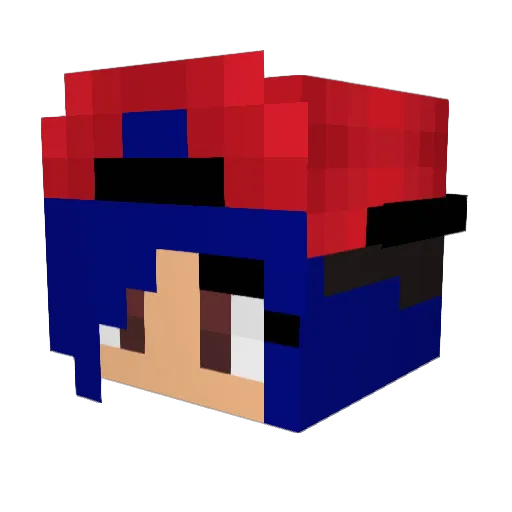 Heluraa Minecraft avatar head, 3D render