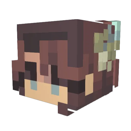 Helvvi Minecraft avatar head, 3D render