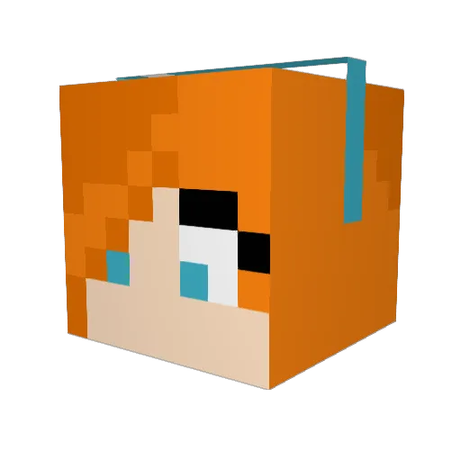 Helza Minecraft avatar head, 3D render