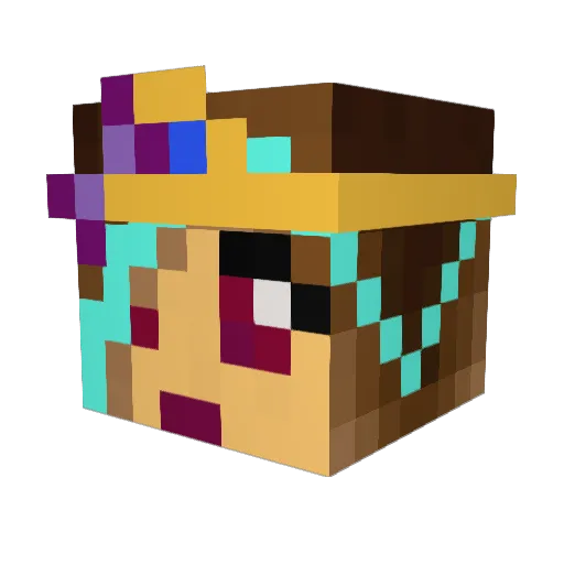 Hemademe Minecraft avatar head, 3D render