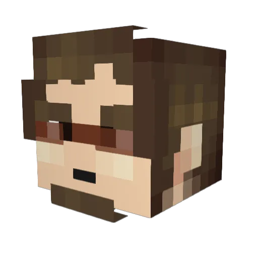 Hembuk Minecraft avatar head, 3D render