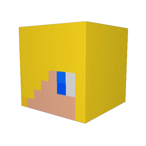Hemelios Minecraft avatar head, 3D render