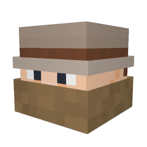 Hemingway77 Minecraft avatar head, 3D render