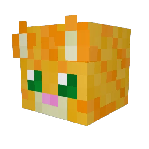 Hemlight Minecraft avatar head, 3D render