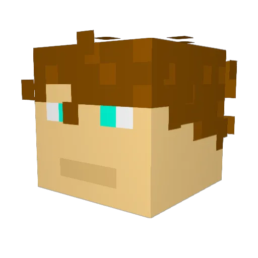 Hemmerbro Minecraft avatar head, 3D render