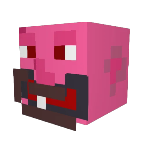 Hemogobliini Minecraft avatar head, 3D render