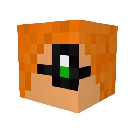 Hemutsneck Minecraft avatar head, 3D render