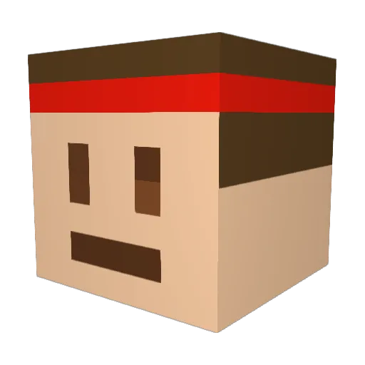HenWlL Minecraft avatar head, 3D render