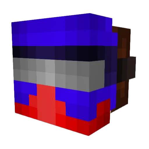 HenbotB Minecraft avatar head, 3D render