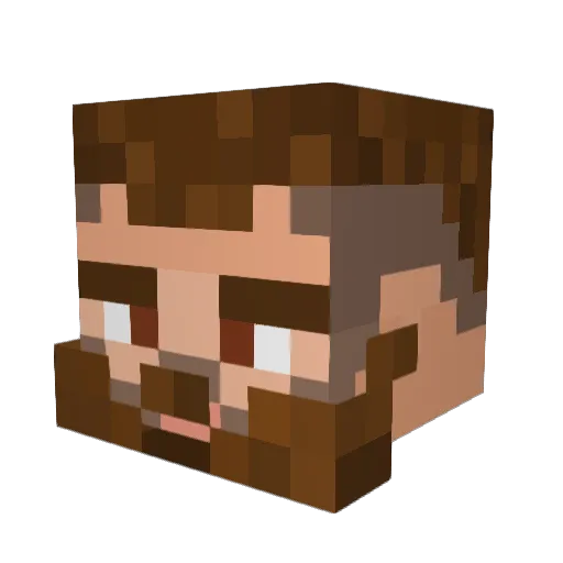 Hencke Minecraft avatar head, 3D render