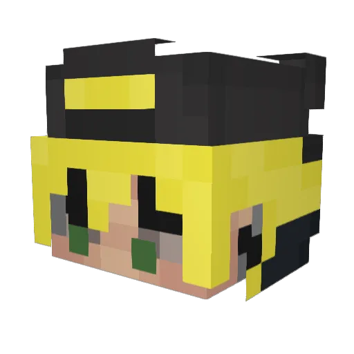 Hendeezpeanuts Minecraft avatar head, 3D render