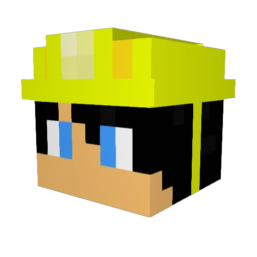 HengBa Minecraft avatar head, 3D render