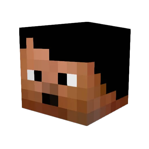 Henide Minecraft avatar head, 3D render