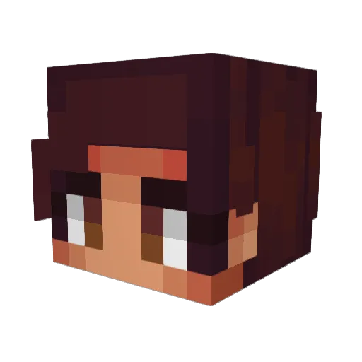 Henithza Minecraft avatar head, 3D render