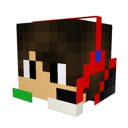 Henkigamer Minecraft avatar head, 3D render
