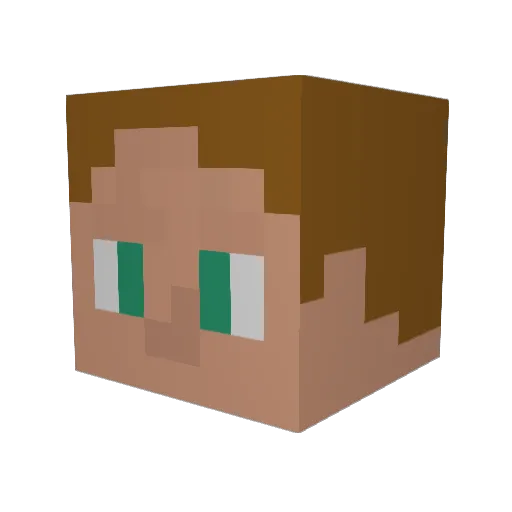 Hennamann Minecraft avatar head, 3D render