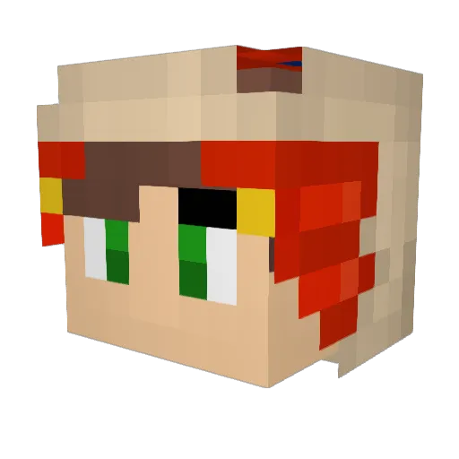 Henni Minecraft avatar head, 3D render