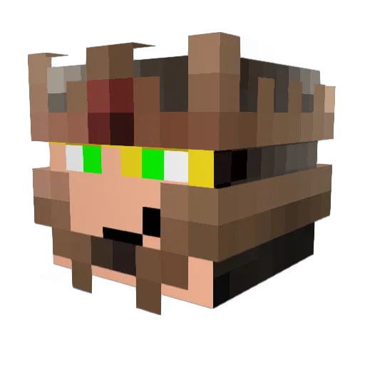 Hennich Minecraft avatar head, 3D render