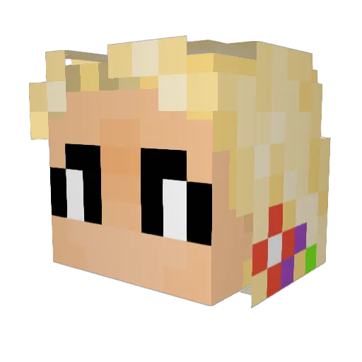 Hennilishus Minecraft avatar head, 3D render