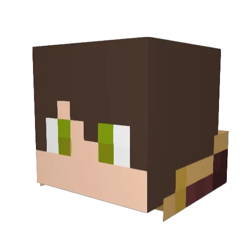 HenokV Minecraft avatar head, 3D render