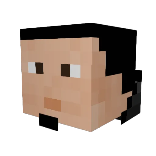 Henoru Minecraft avatar head, 3D render
