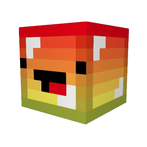 Henpai Minecraft avatar head, 3D render