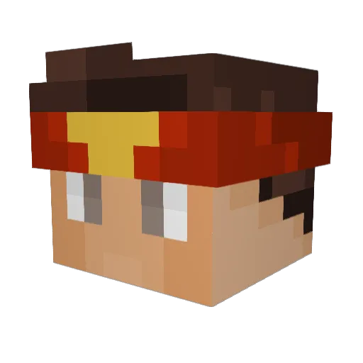 Henqi Minecraft avatar head, 3D render