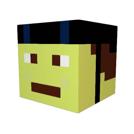 HenriBoss Minecraft avatar head, 3D render