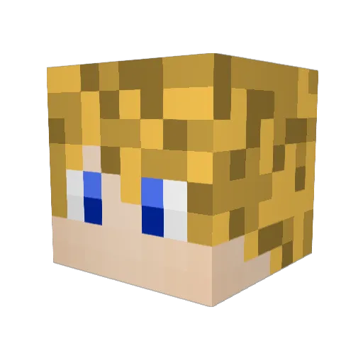 HenryDJ Minecraft avatar head, 3D render