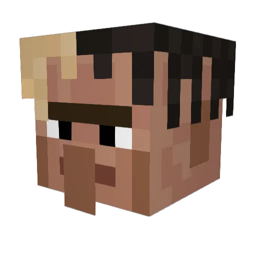Henrystickminer Minecraft avatar head, 3D render
