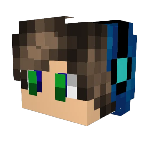 Henz0u Minecraft avatar head, 3D render