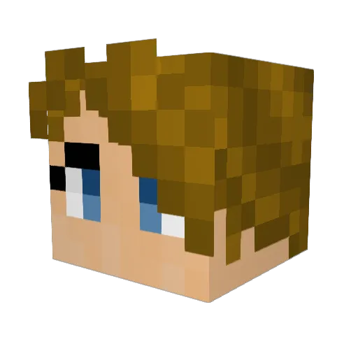 Hepfem Minecraft avatar head, 3D render