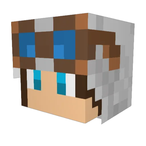 Hephaestas Minecraft avatar head, 3D render