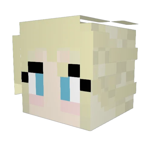 Hephestas Minecraft avatar head, 3D render