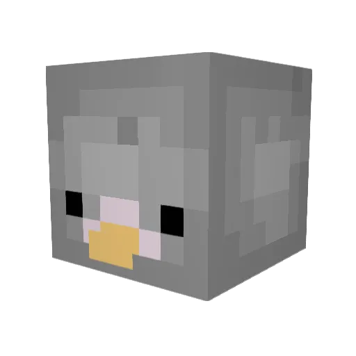 Hepyren Minecraft avatar head, 3D render